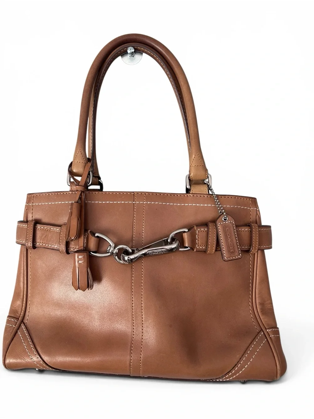 Coach Factory Small Tan Hampton Leather Satchel F08A70